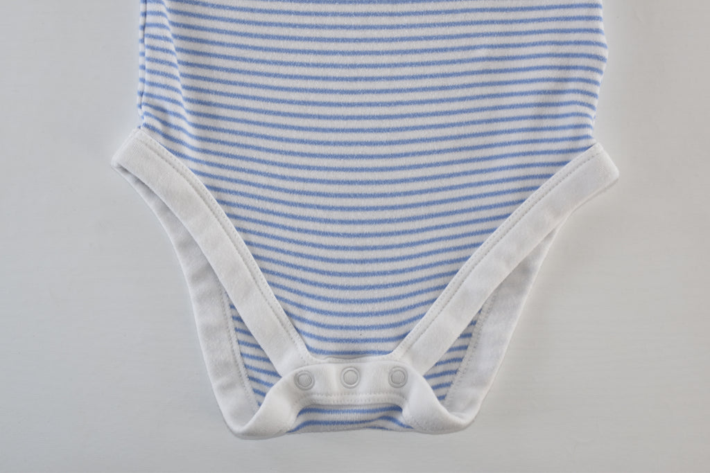 Blue striped organic cotton bodysuit