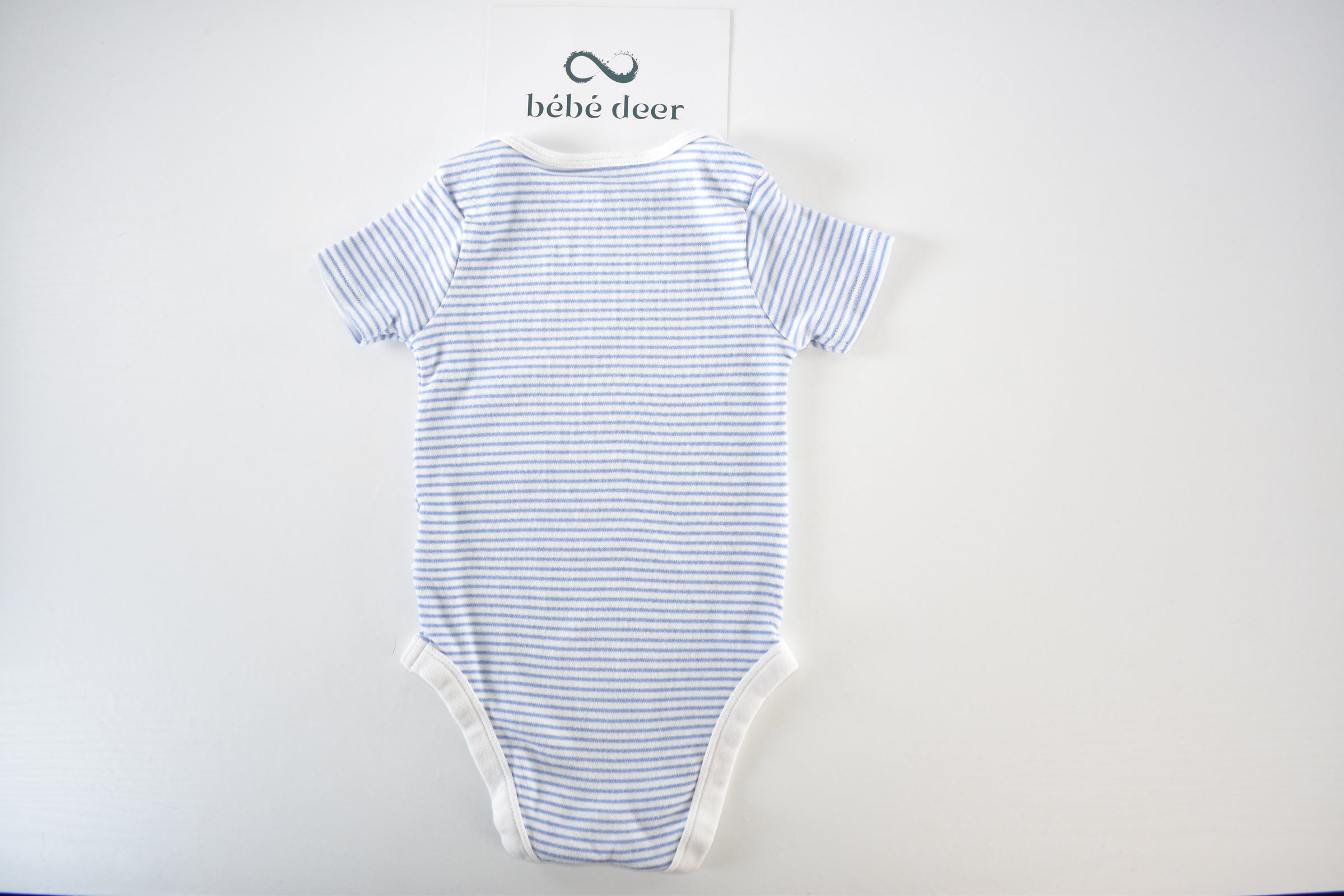 Blue striped organic cotton bodysuit