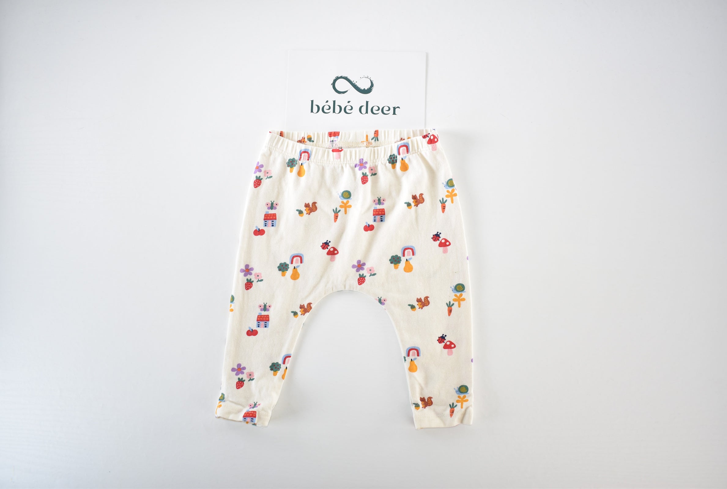 Cream print leggings
