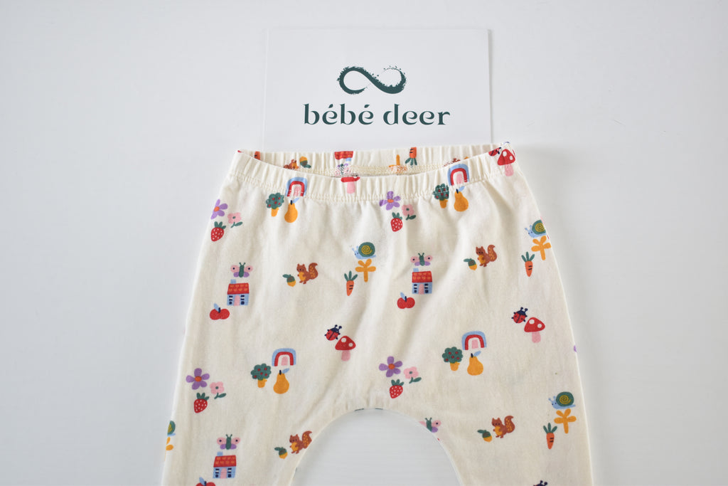 Cream print leggings