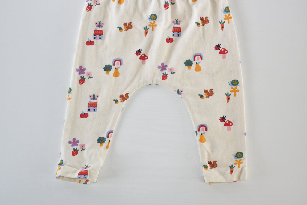 Cream print leggings