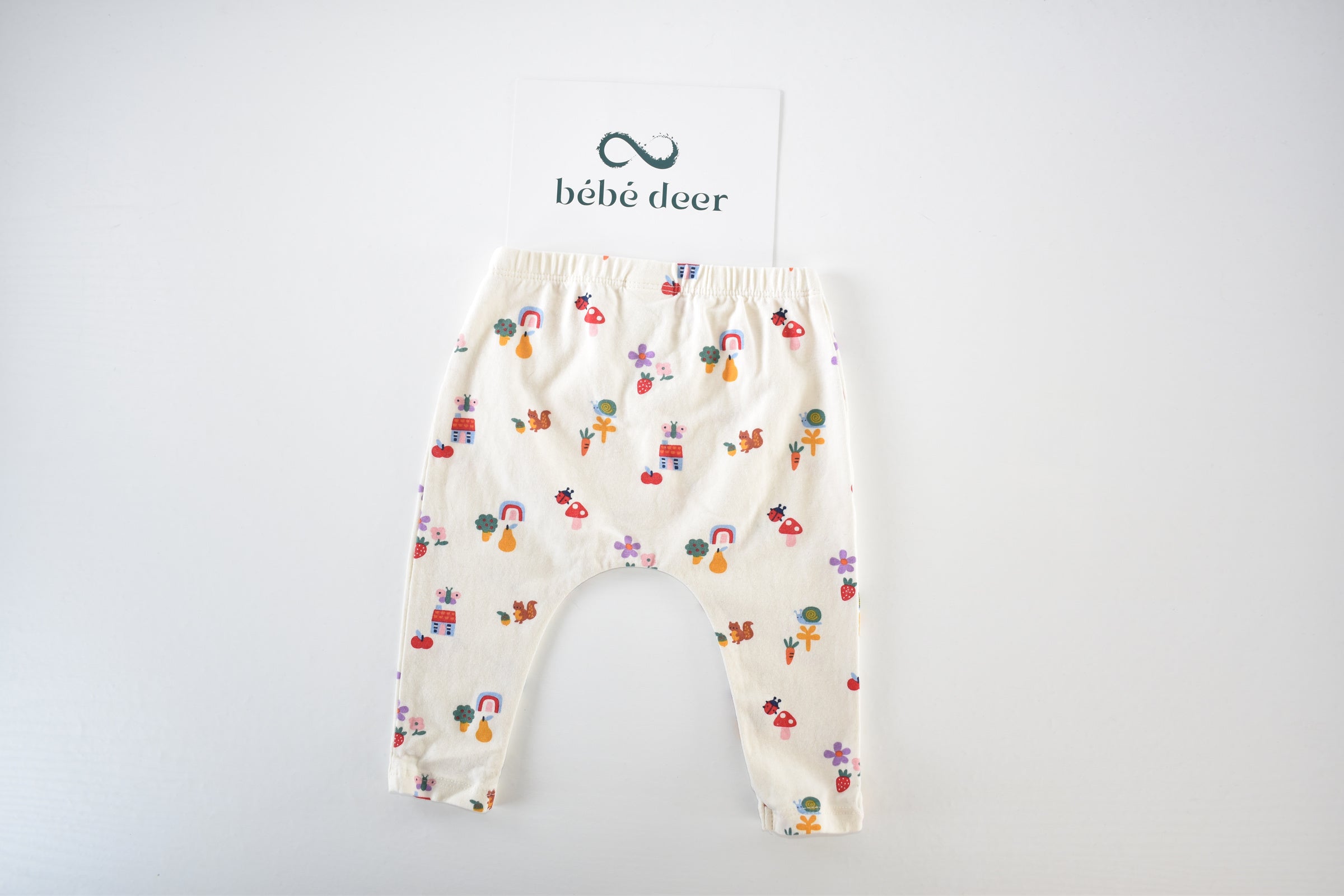 Cream print leggings