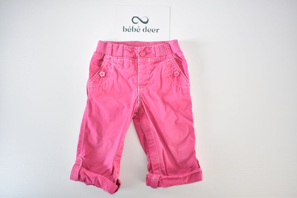 Convertible pink trousers with adjustable legs