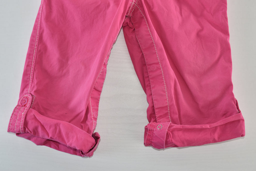 Convertible pink trousers with adjustable legs