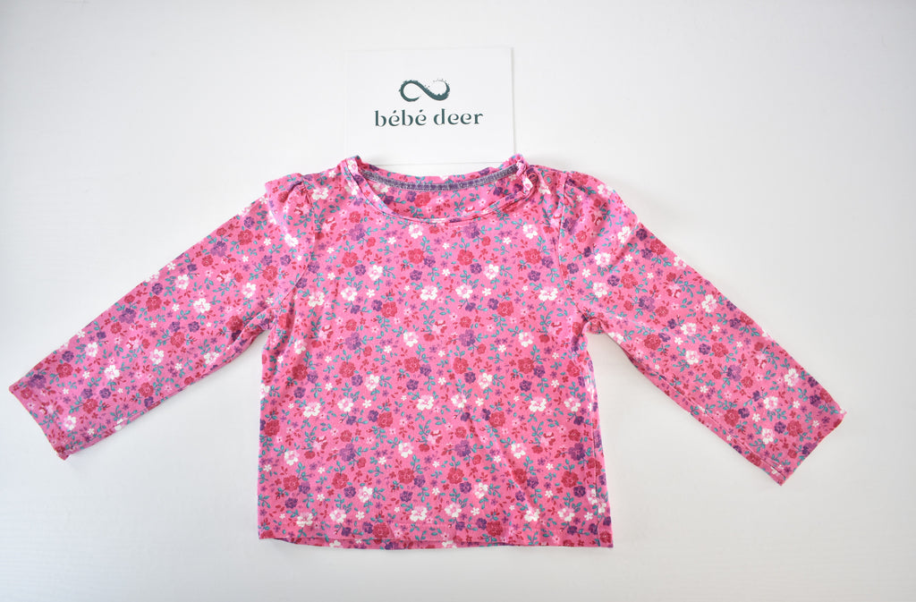 Pink floral long sleeve top