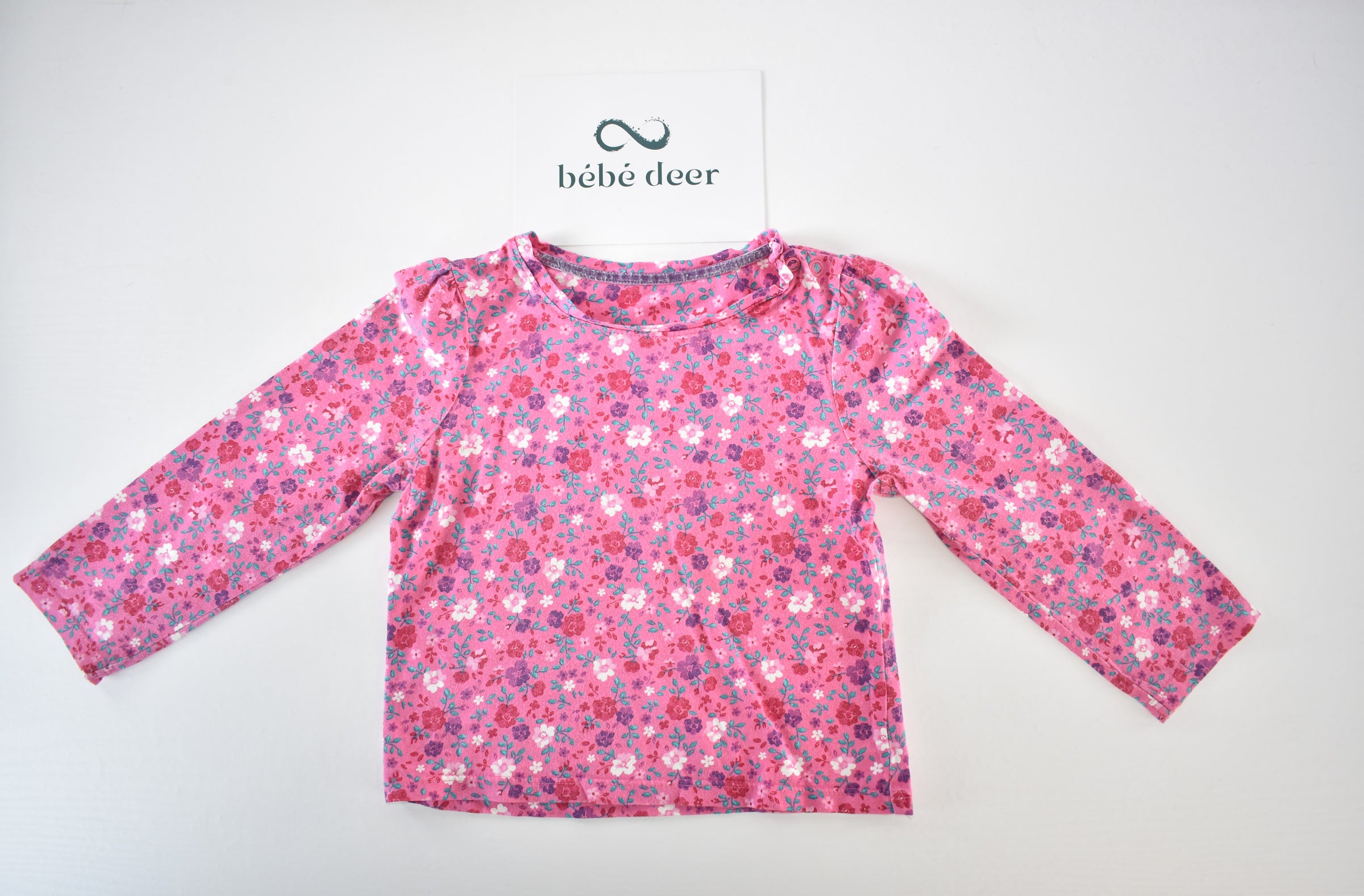Pink floral long sleeve top