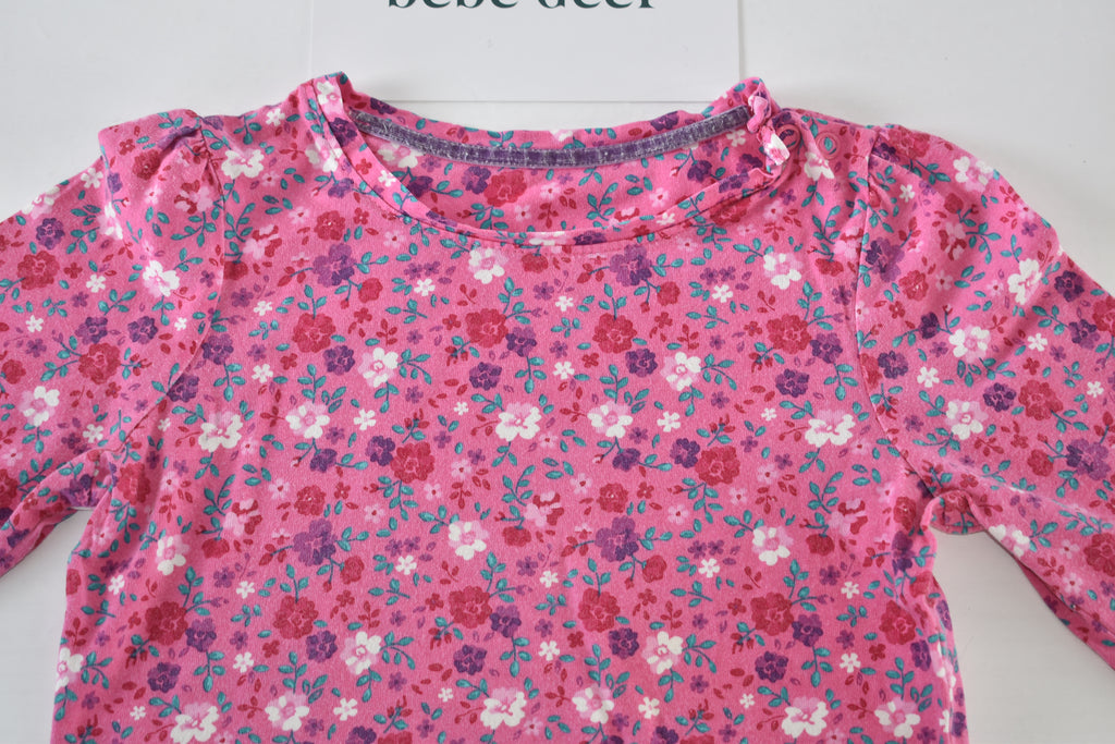 Pink floral long sleeve top