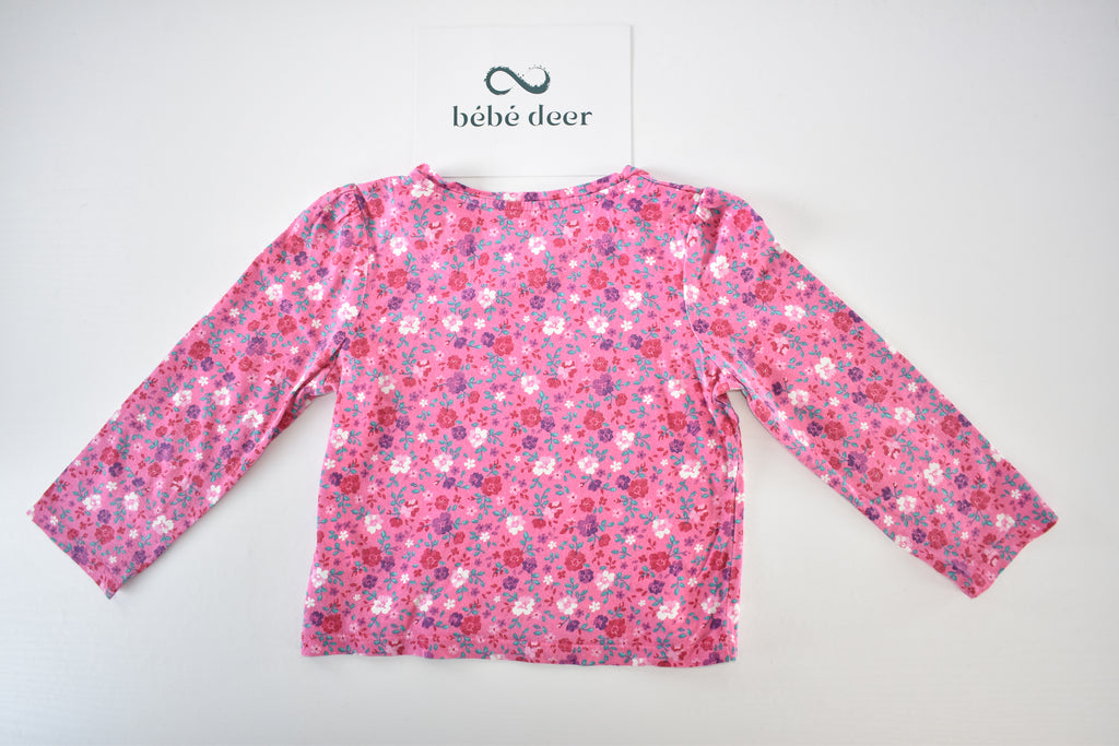 Pink floral long sleeve top