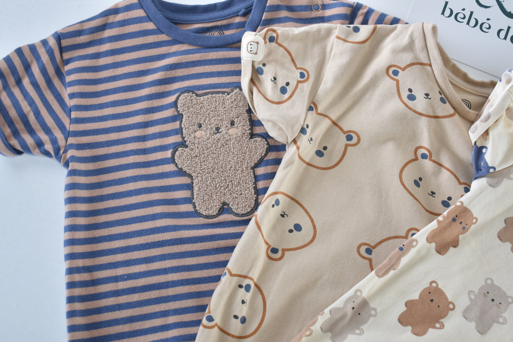Bear rompers - Pack of 3