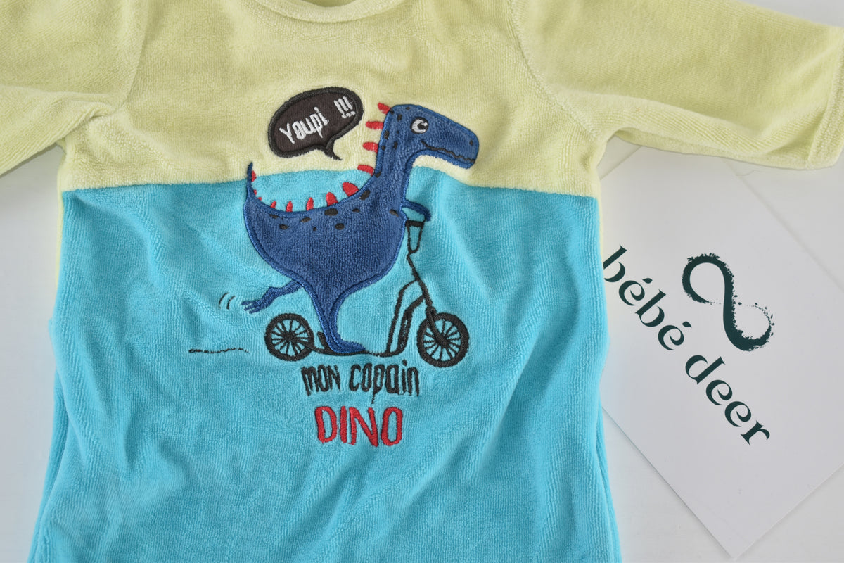 Dinosaur velour sleepsuit