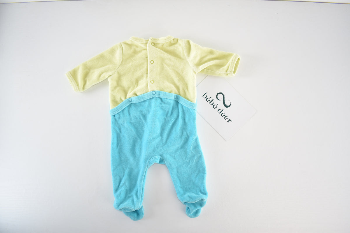 Dinosaur velour sleepsuit
