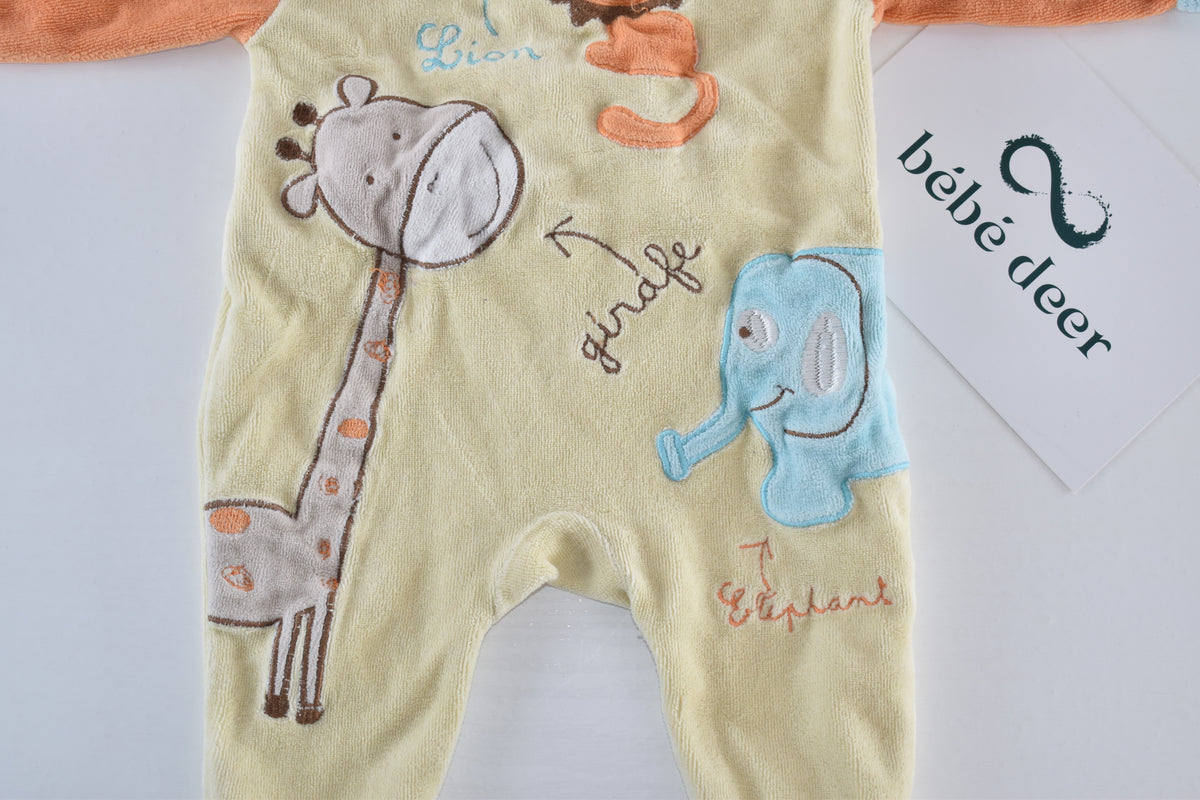 Animal velour sleepsuit