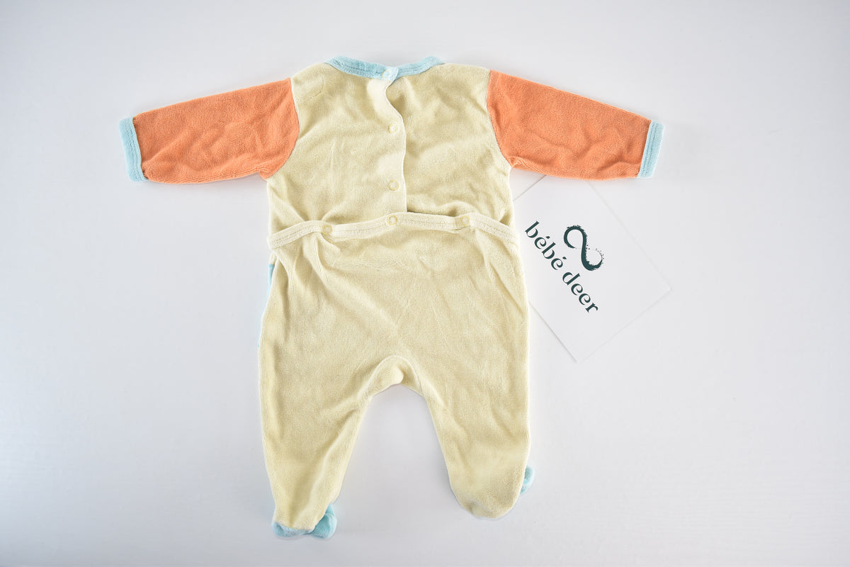 Animal velour sleepsuit