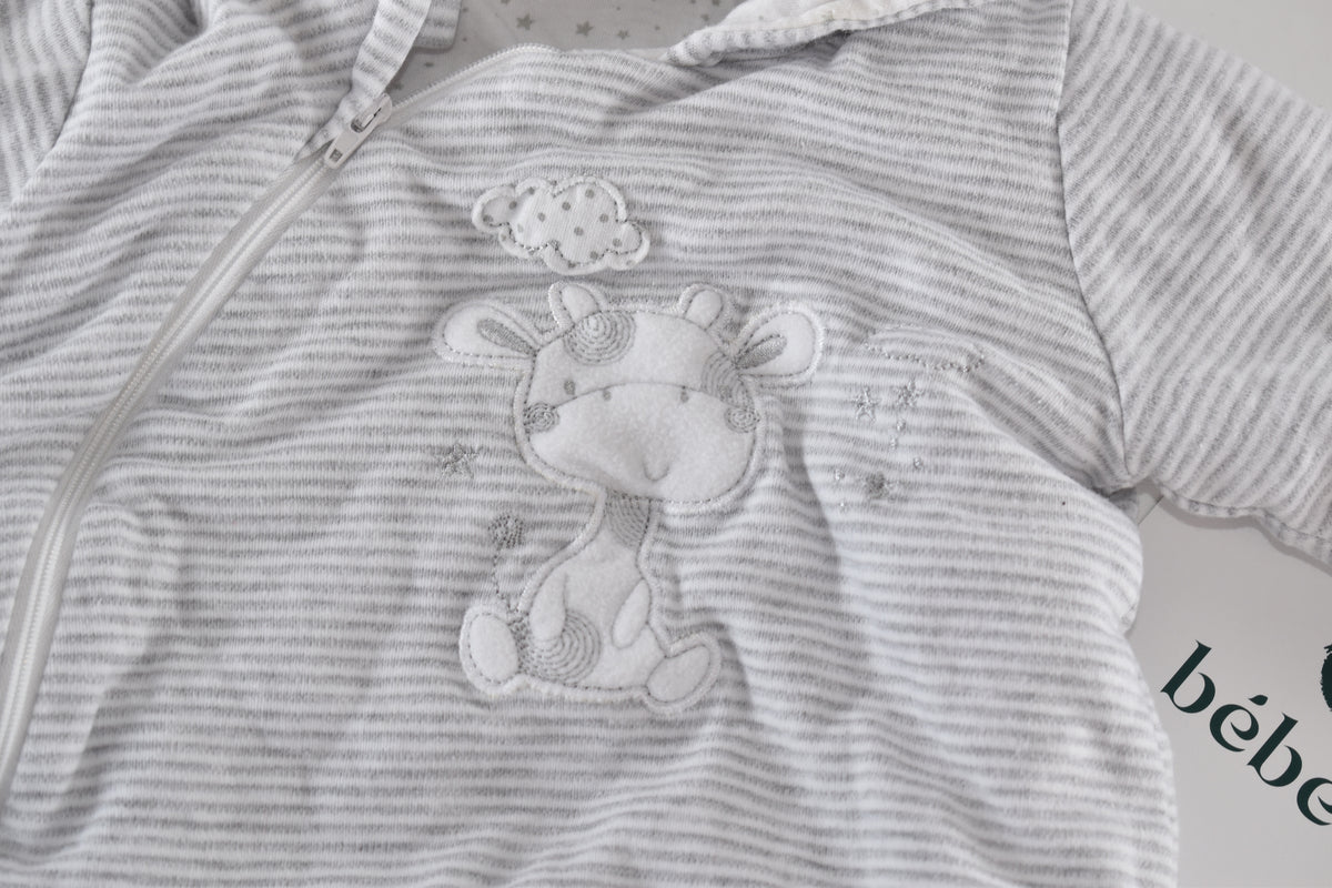Striped giraffe padded pramsuit