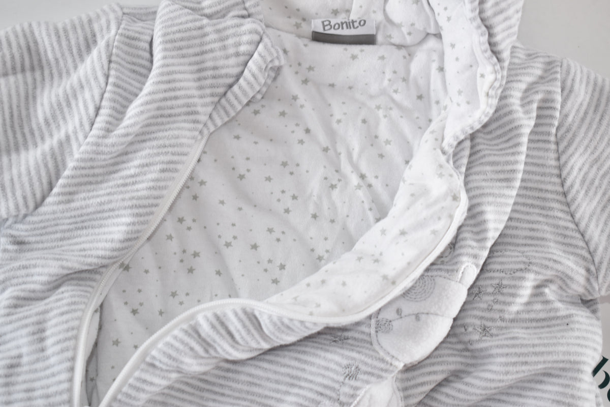 Striped giraffe padded pramsuit