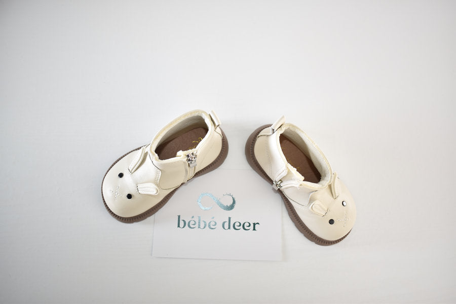 Cream bunny ankle boots