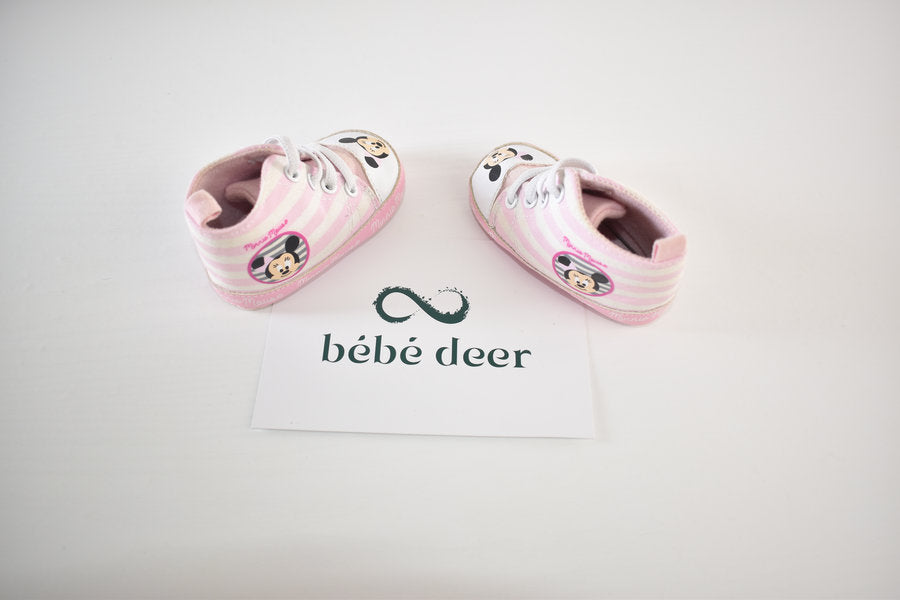 Minnie Mouse striped prewalker trainers