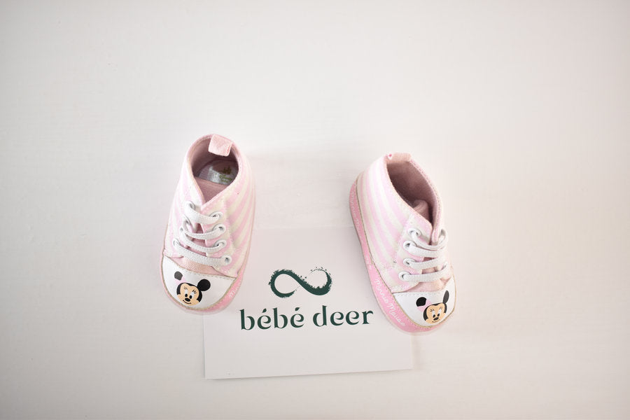 Minnie Mouse striped prewalker trainers