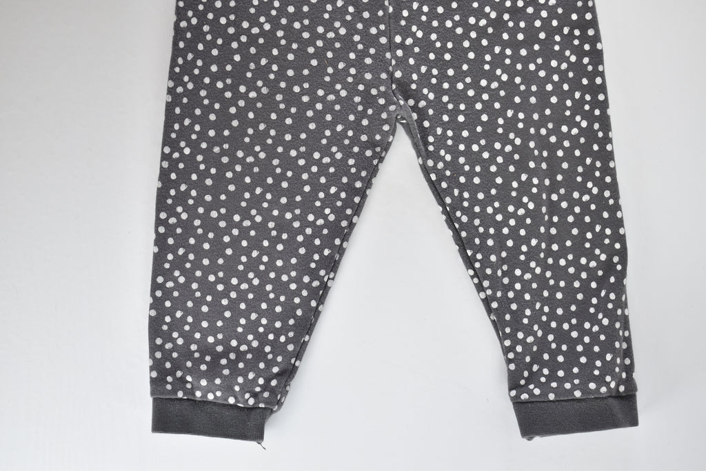Grey polka dot two piece pyjama set