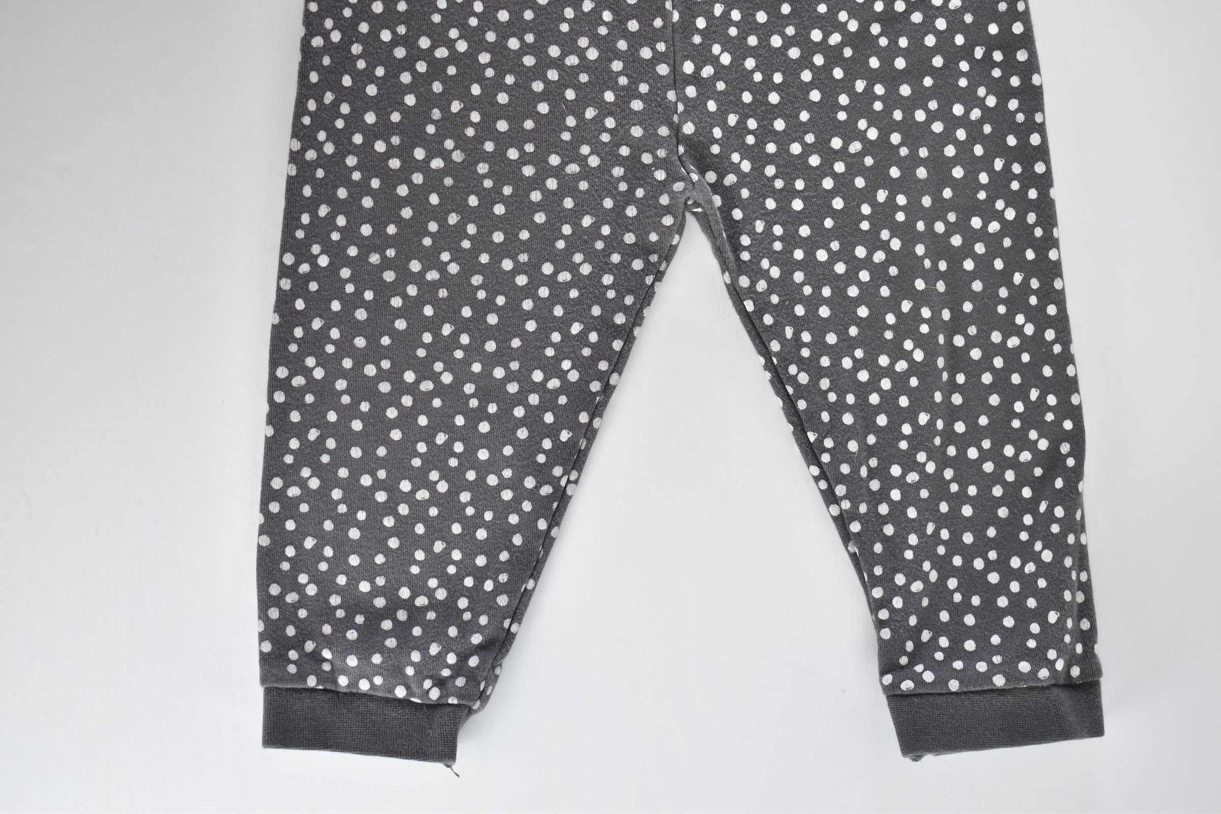 Grey polka dot two piece pyjama set