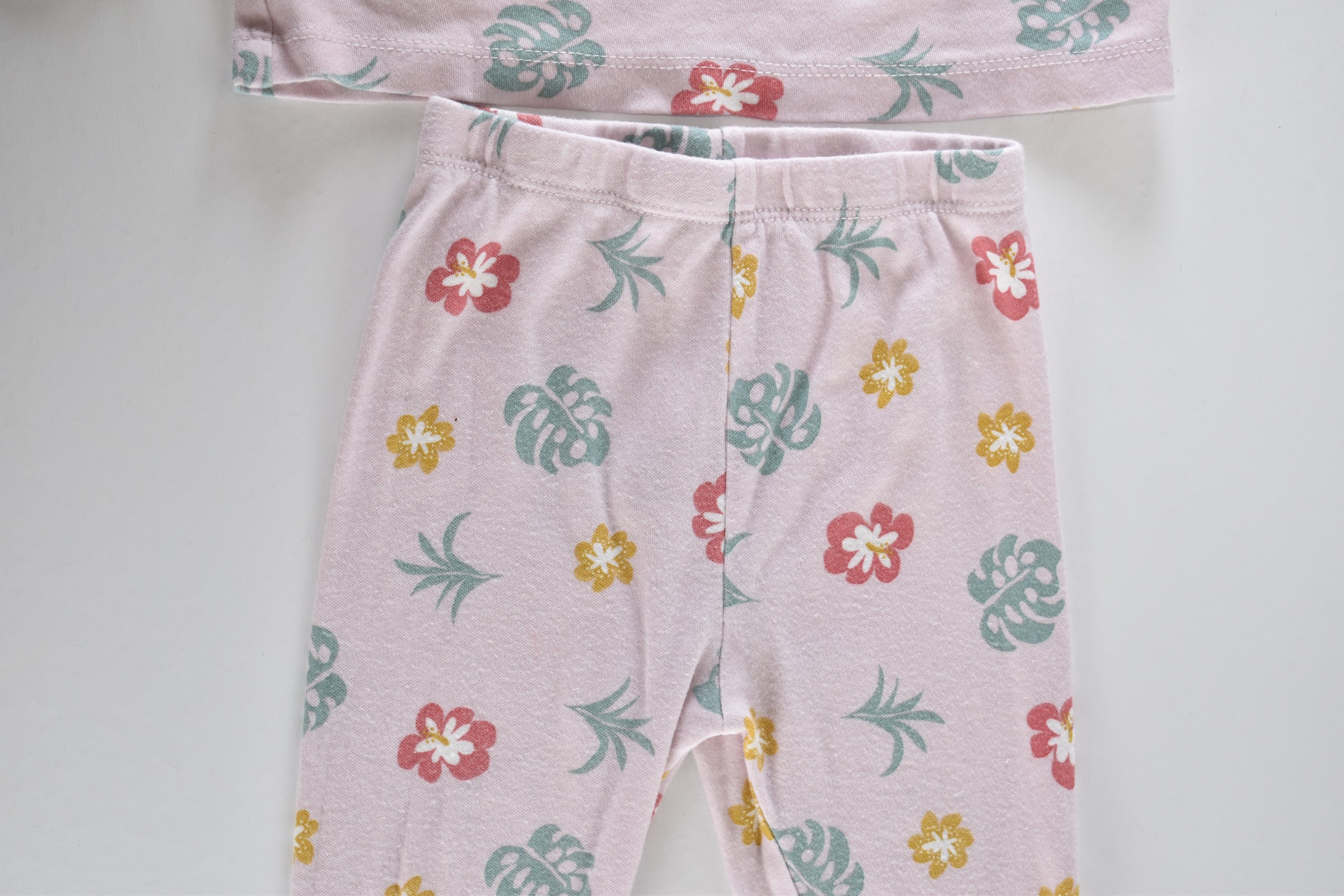 Pink floral two piece pyjama set