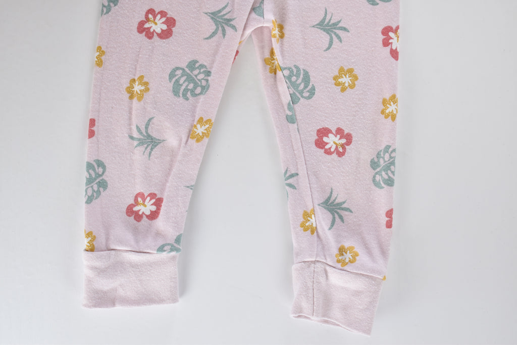 Pink floral two piece pyjama set