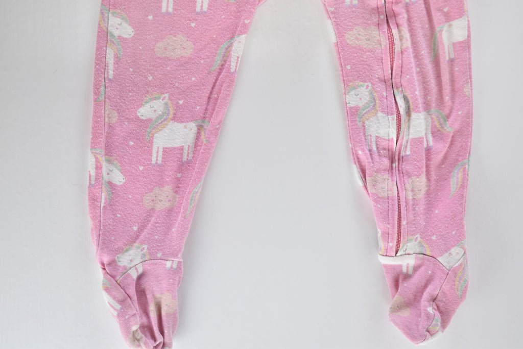 Pink unicorn zip sleepsuit