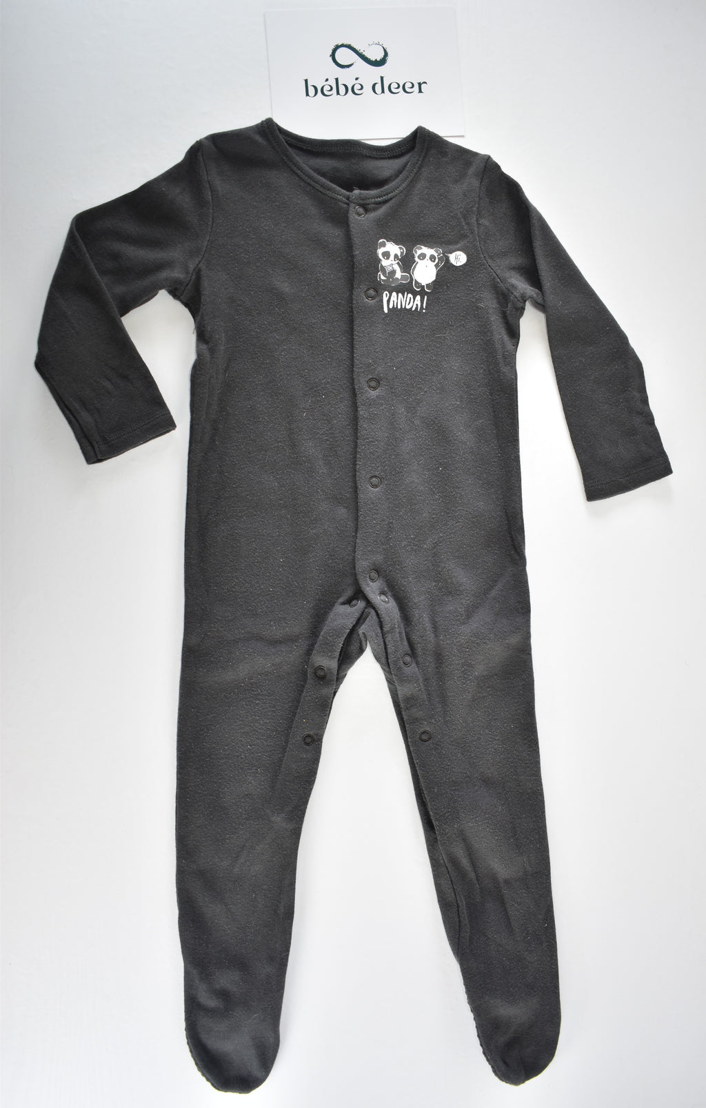 Black panda sleepsuit