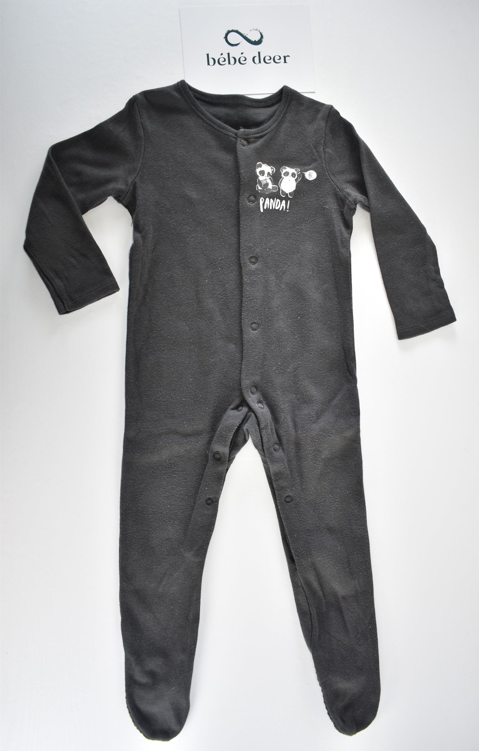 Black panda sleepsuit