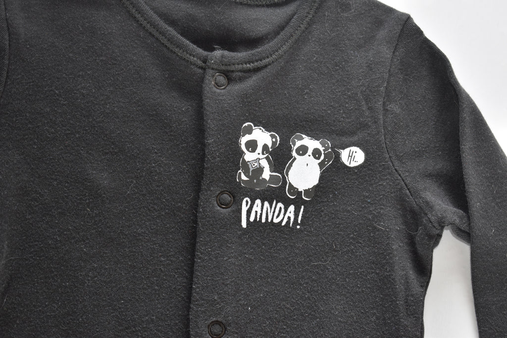 Black panda sleepsuit