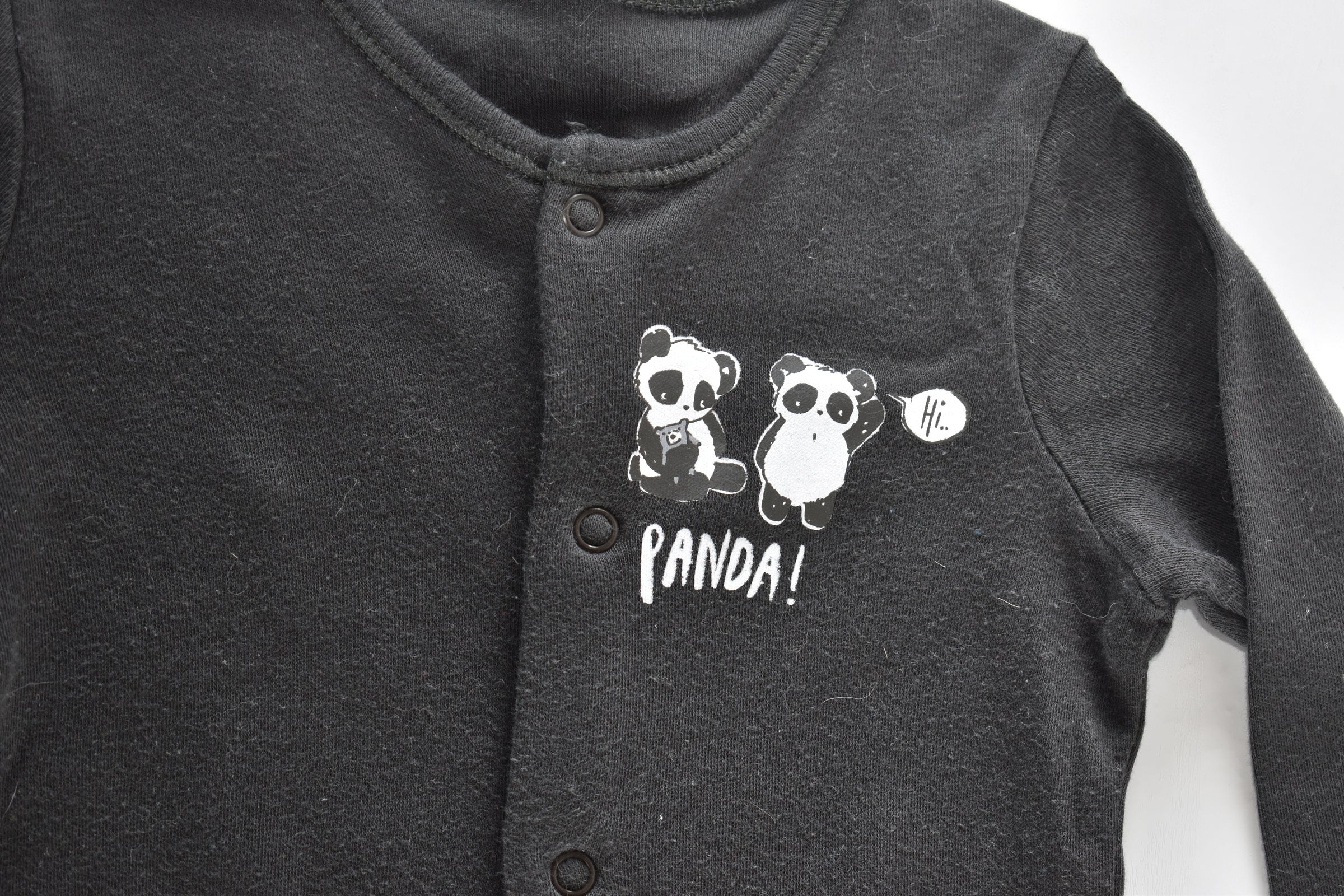 Black panda sleepsuit