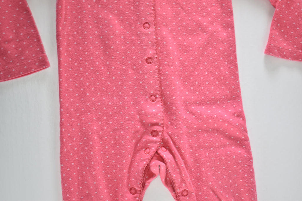 Pink polka dot sleepsuit