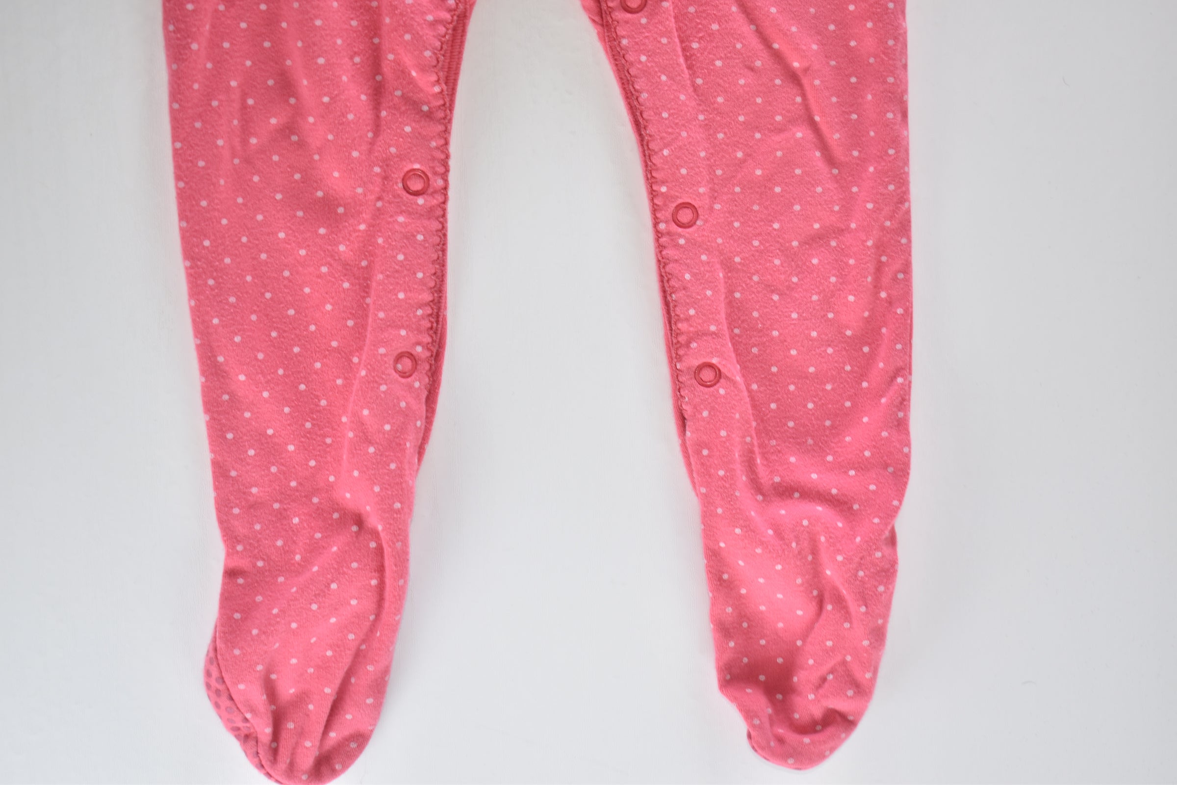 Pink polka dot sleepsuit