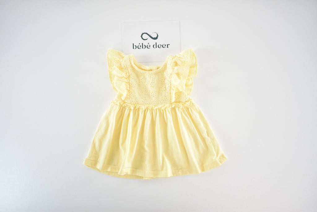 Yellow broderie dress