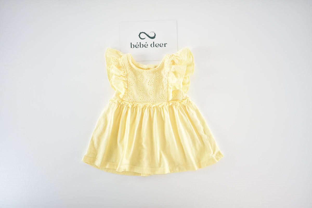 Yellow broderie dress