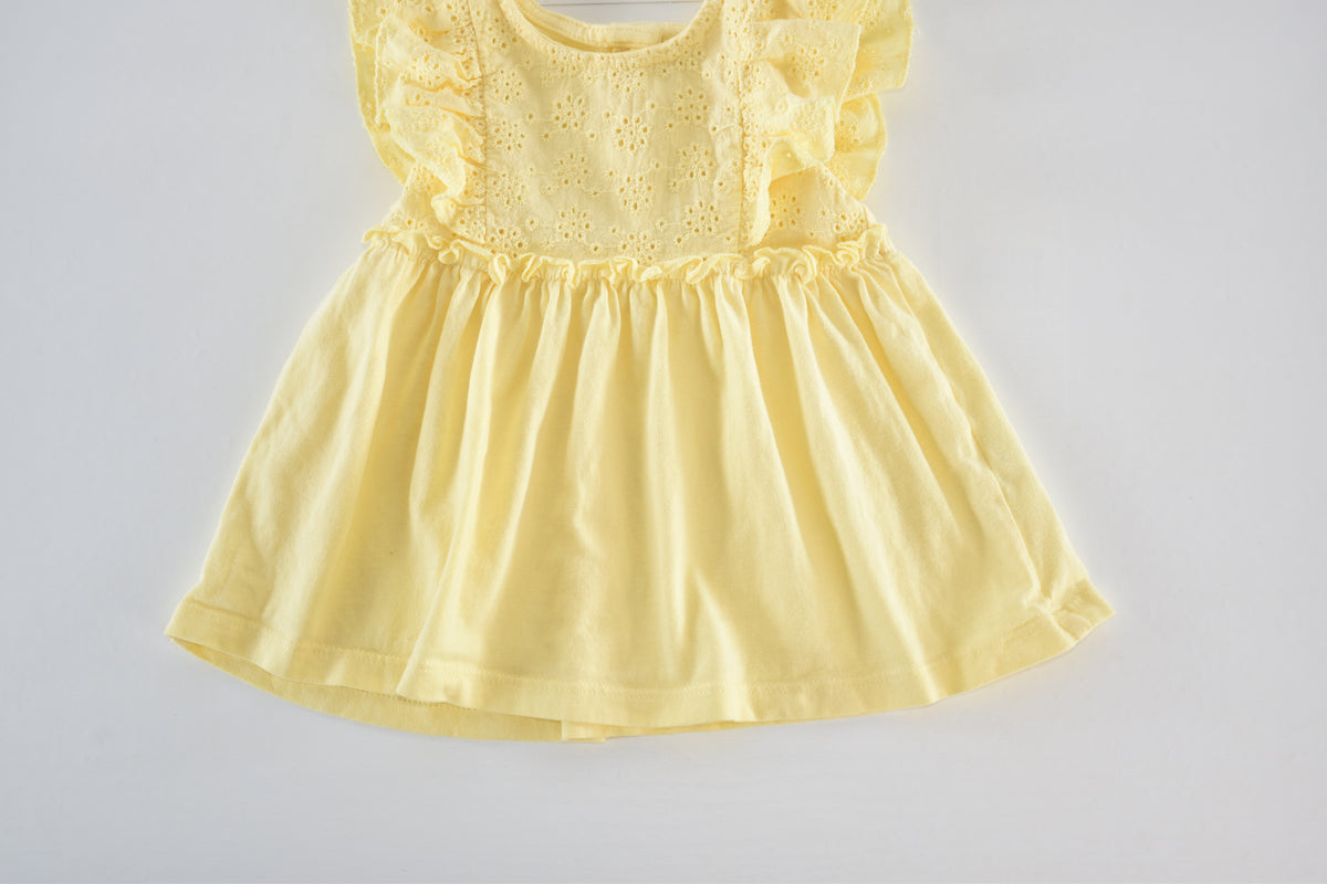 Yellow broderie dress