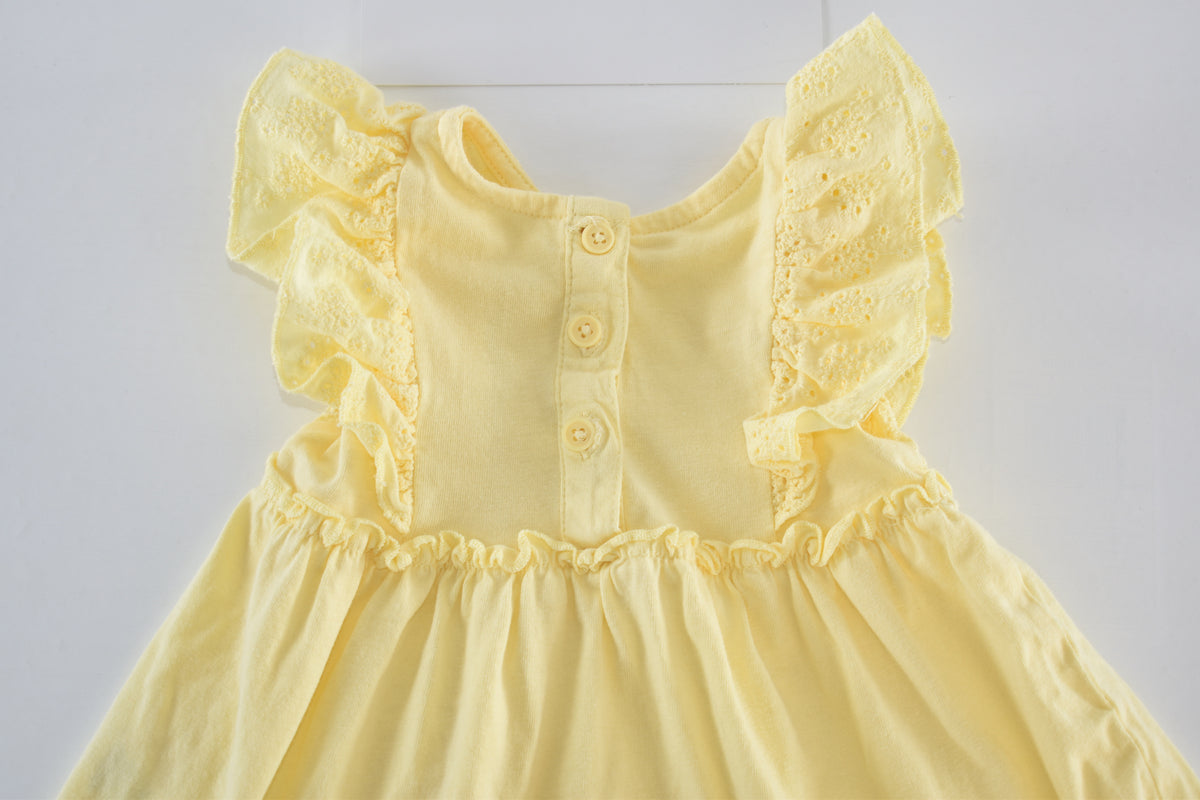 Yellow broderie dress