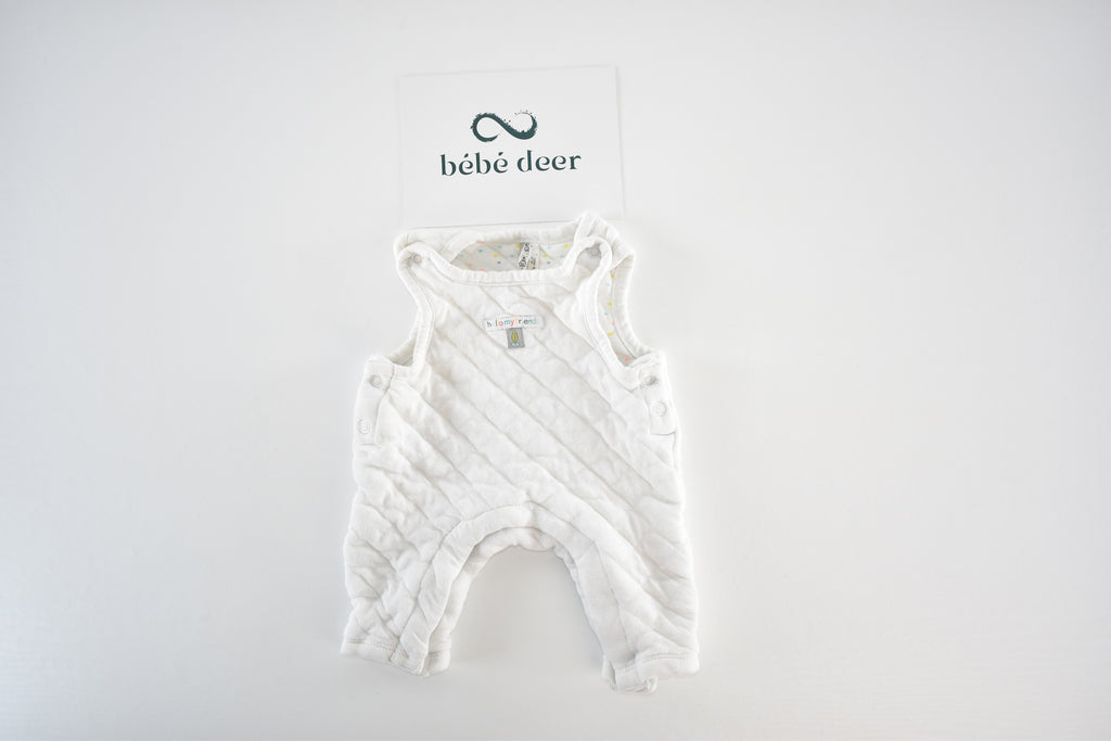 White quilted dungarees