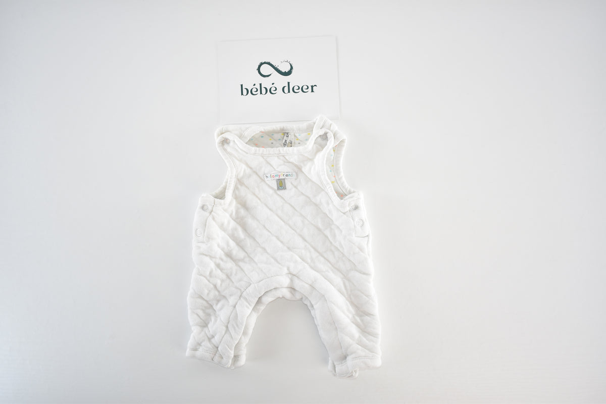 White quilted dungarees