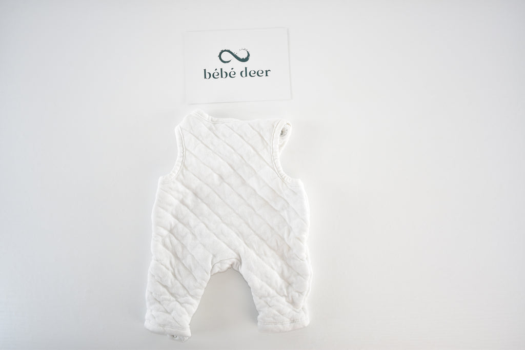 White quilted dungarees