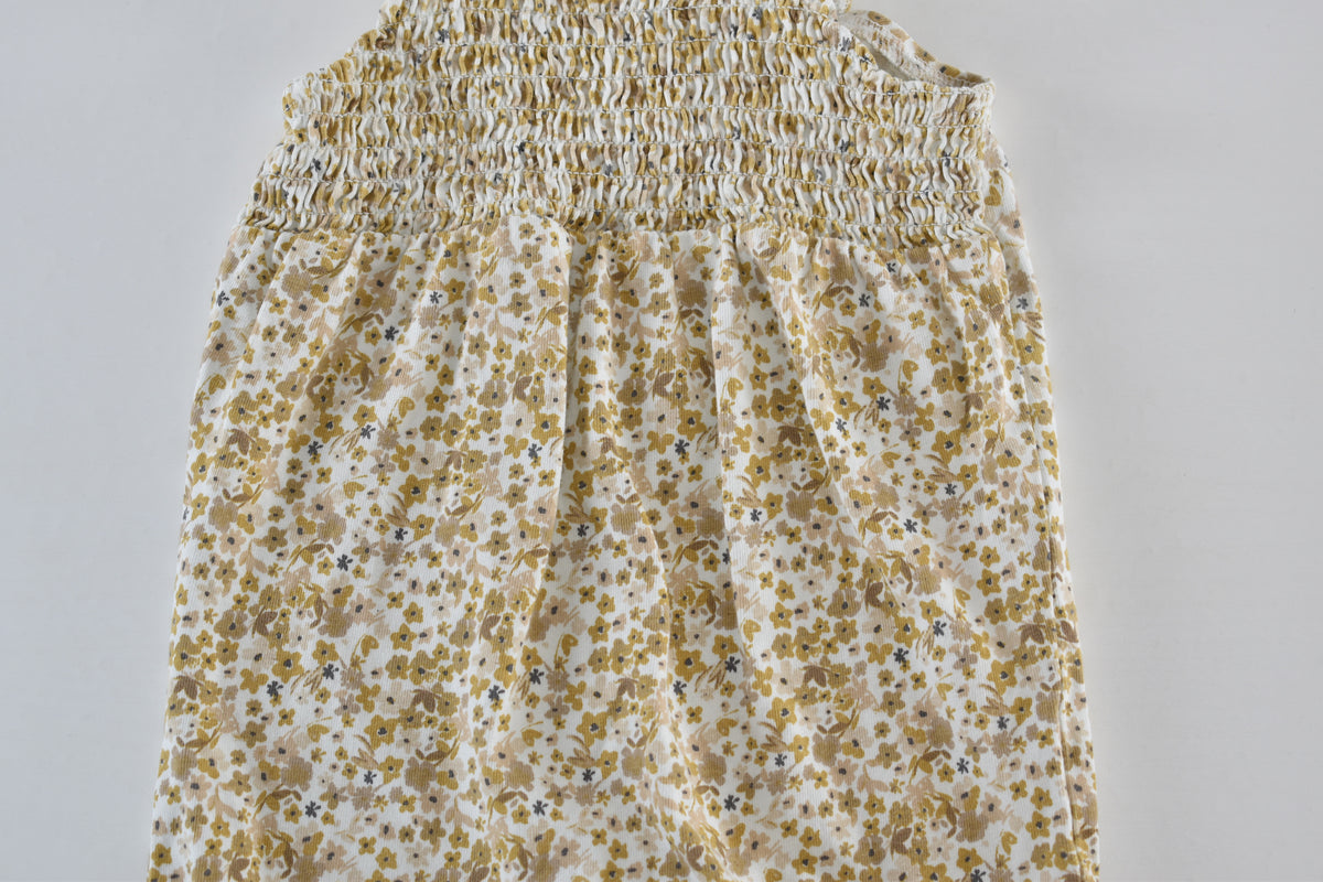 Floral smocked dungarees