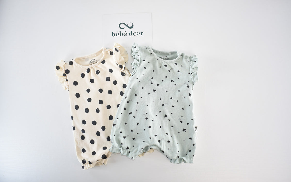 2-pack frill rompers