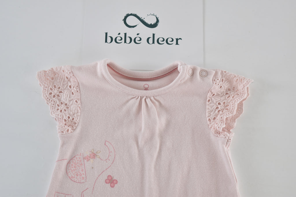 Pink elephant romper