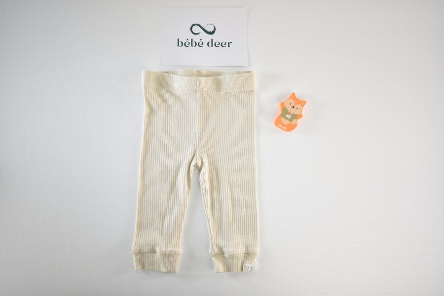 Cream ribbed leggings