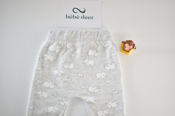 Light grey joggers with elephant print
