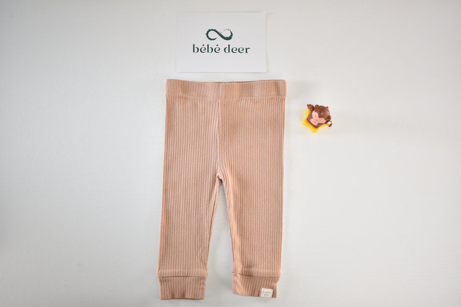 Peach ribbed leggings