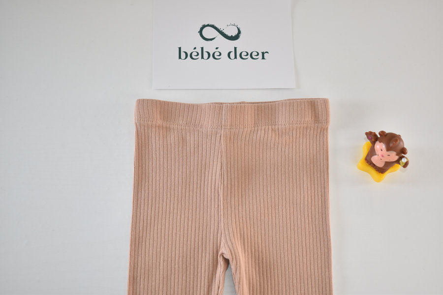 Peach ribbed leggings