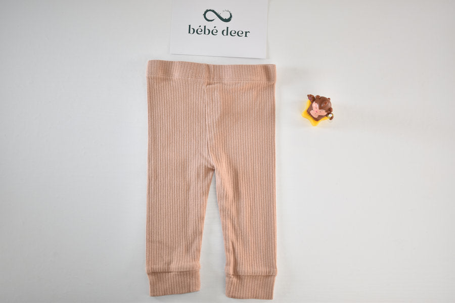 Peach ribbed leggings