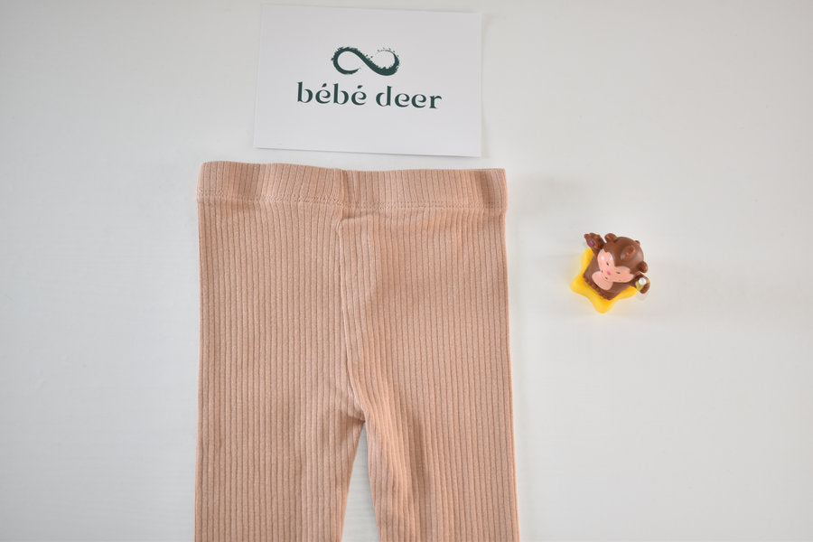 Peach ribbed leggings
