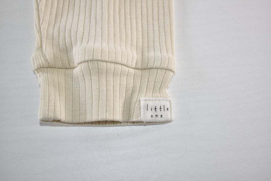 Cream ribbed leggings